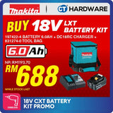Makita LXT 18V Battery and Rapid Charger Kit With Tool Bag
