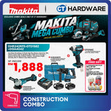 Makita DHR242RFE + DTD158Z + DGA404Z 3-Tool Combo Set LXT 18V Cordless Brushless Rotary Hammer, Impact Driver and 100mm Angle Grinder