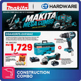 Makita DGA402RFE + DHP484Z 2-Tool Combo Set LXT 18V Cordless 100mm Angle Grinder and Brushless Hammer Driver Drill