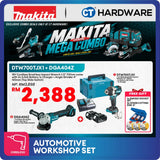 Makita DTW700TJX1 + DGA404Z 2-Tool Combo Set LXT 18V Cordless Brushless 1/2 inch 700Nm Impact Wrench and 100mm Angle Grinder