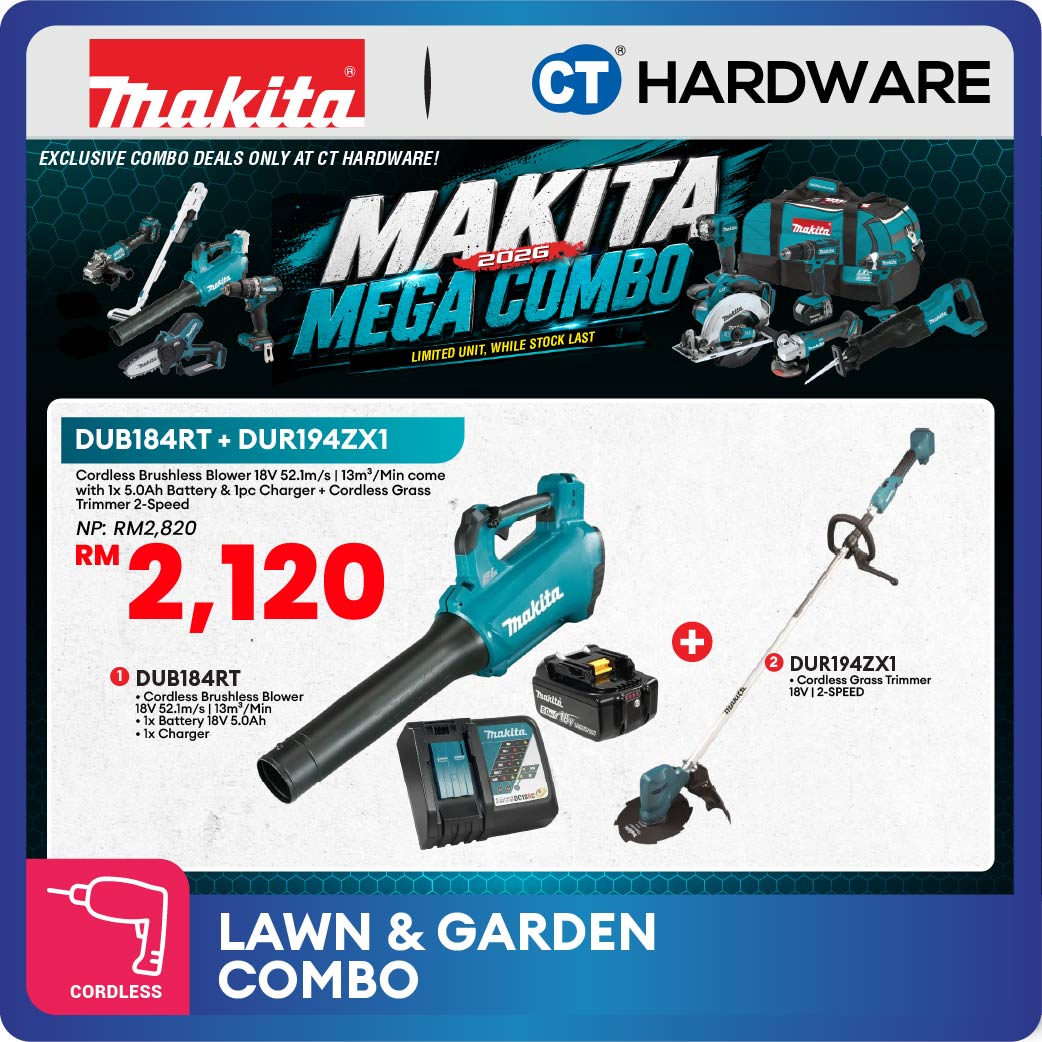 Makita DUB184RT + DUR194ZX1 2-Tool Combo Set LXT 18V Cordless Brushless Blower and Line Trimmer