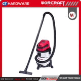 WORCRAFT CVCS-S20LI20 Cordless Wet & Dry Vacuum Cleaner 20V 20L [Set Pack With 4.0Ah Battery] [ONE FOR ALL]