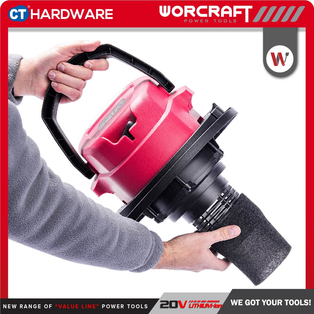 WORCRAFT CVCS-S20LI20 Cordless Wet & Dry Vacuum Cleaner 20V 20L [Set Pack With 4.0Ah Battery] [ONE FOR ALL]