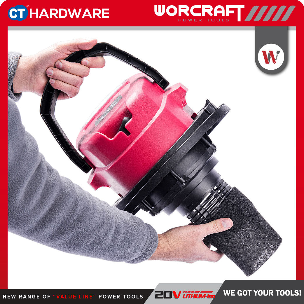 WORCRAFT CVCS-S20LI20 Cordless Wet & Dry Vacuum Cleaner 20V 20L [Set Pack With 4.0Ah Battery] [ONE FOR ALL]