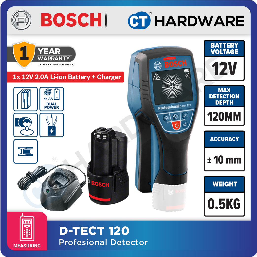 Bosch DTECT 120 Professional Detector Cordless Wall Scanner 12V