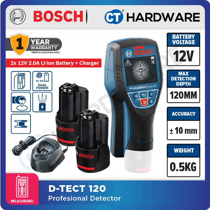 Bosch DTECT 120 Professional Detector Cordless Wall Scanner 12V