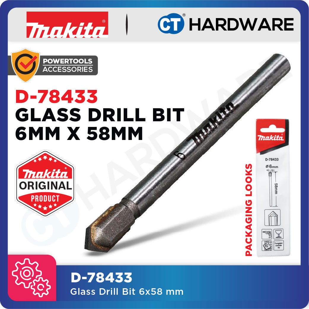 Makita D-78433 Glass Drill Bit 6x58 mm