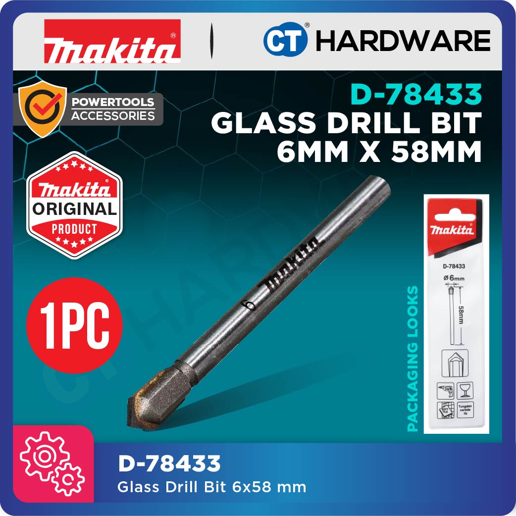 Makita D-78433 Glass Drill Bit 6x58 mm