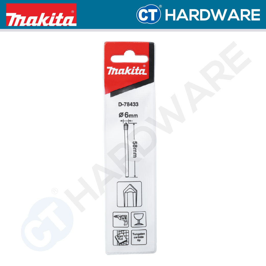 Makita D-78433 Glass Drill Bit 6x58 mm