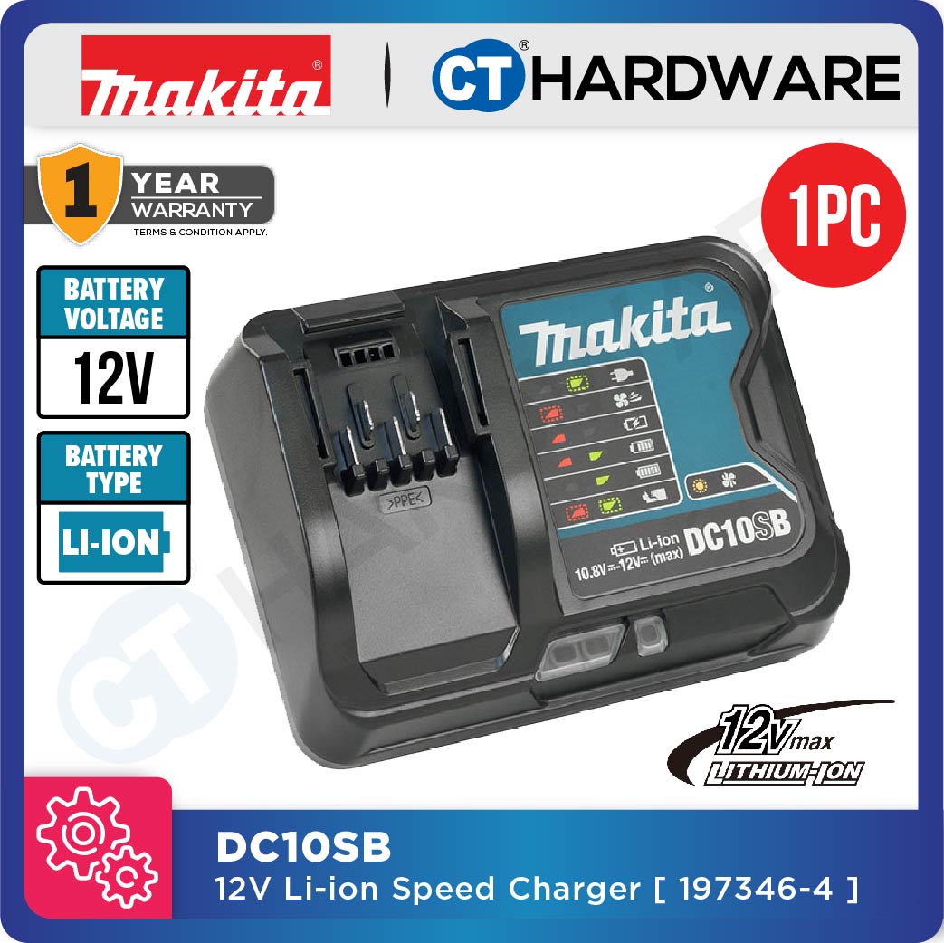 Makita DC10SB CXT® Rapid Charger, 12V [197370-7]