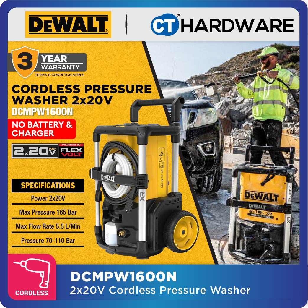 Dewalt DCMPW1600N Cordless Brushless Pressure Washer 20Vx2