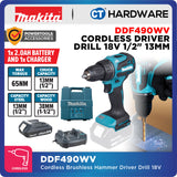 MAKITA DDF490Z | DDF490WV | DDF490SF1J CORDLESS DRIVER DRILL 18V | 1/2" | 13MM | 65NM | 500-1900RPM