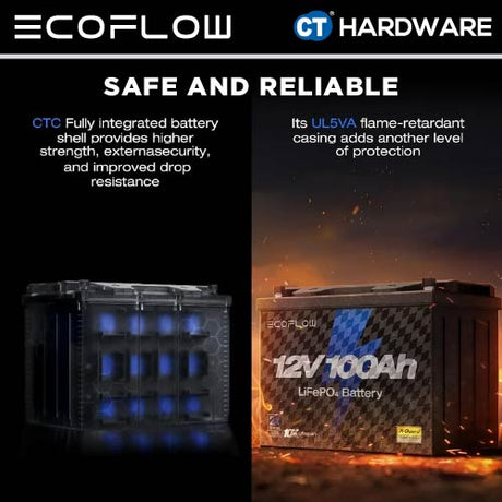 Ecoflow ECOFLOW12V100AH Battery 12V | 100Ah | 1280WH | 30-70LB
