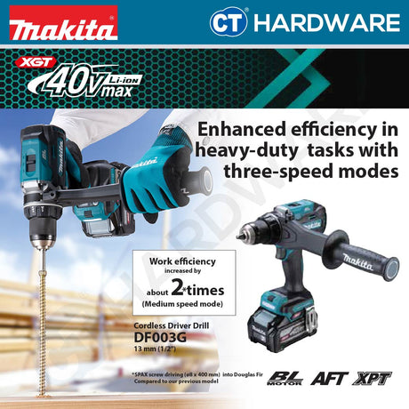 Makita DF003GZ XGT 40Vmax Cordless Driver Drill 180NM (Body Only)