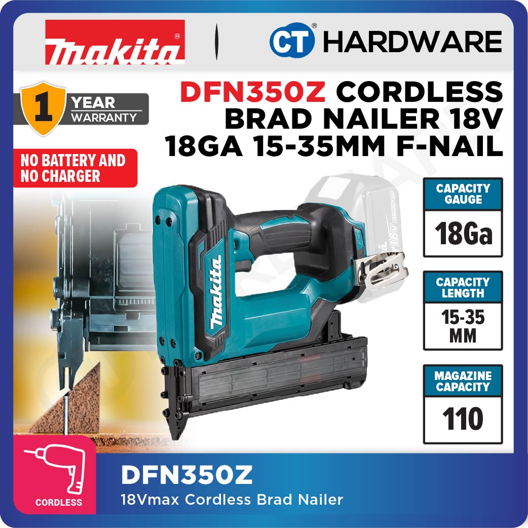 Makita DFN350Z LXT 18V Cordless Brad Nailer 15-35mm F-Nail (Body Only)