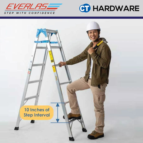 Everlas DP Series Dual-Purpose Ladder 6 Steps - 16 Steps | 95kg Max Load