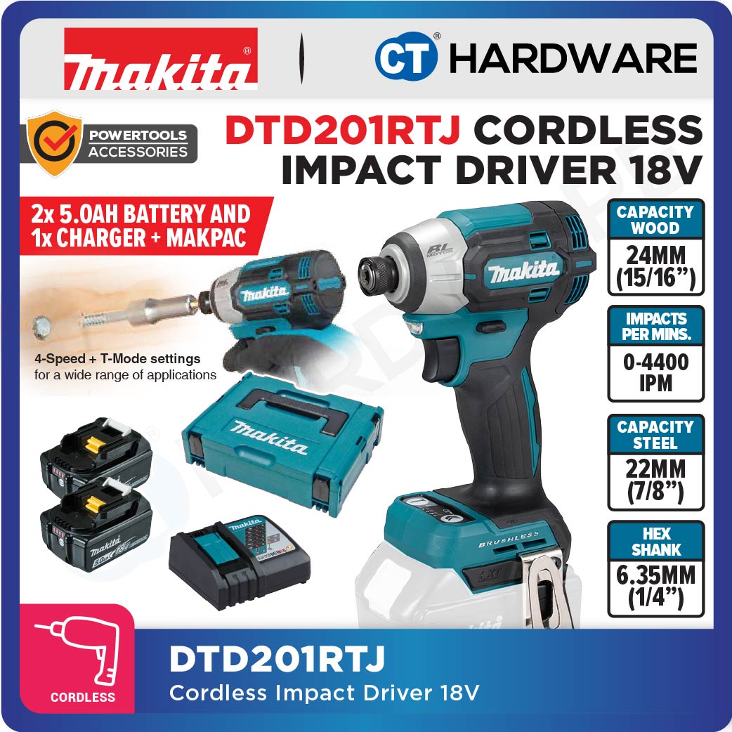Makita DTD201RTJ | DTD201Z 18V Cordless Impact Driver