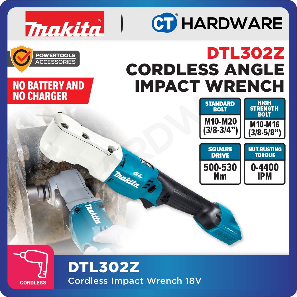 Makita DTL302Z LXT 18V Cordless Angle Impact Wrench 3/8" 340NM (Body Only)