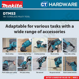 Makita DTM53Z | DTM53RTJX1 18V Max Starlock Cordless Multi Tool Powerful Oscillating Cutter Mesin Potong Multi [ DTM53 ]