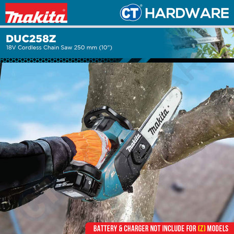 Makita DUC258Z 18V Cordless Chain Saw 250 mm (10") Without Battery and Charger