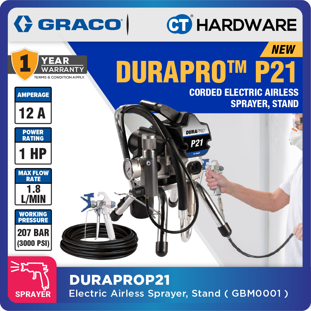 GRACO DURAPROP21 Corded Electric Airless Sprayer Come With Stand, 1HP, GBM0001, Professional Lightweight Sprayer, DIY