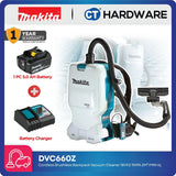 Makita DVC660Z Cordless Brushless Backpack Vacuum Cleaner 36V (18Vx2) | 11kPa | 2.0m³/min | 6L [With 5.0Ah Battery]