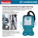 Makita DVC660Z Cordless Brushless Backpack Vacuum Cleaner 36V (18Vx2) | 11kPa | 2.0m³/min | 6L [With 5.0Ah Battery]