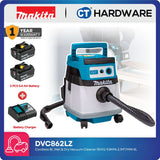 MAKITA DVC862LZ Cordless BL Wet & Dry Vacuum Cleaner 36V (18Vx2) | 9.8kPa | 2.1m³/min | 8L [Set Pack with 2x 5.0Ah Batteries & DC18RC Charger]