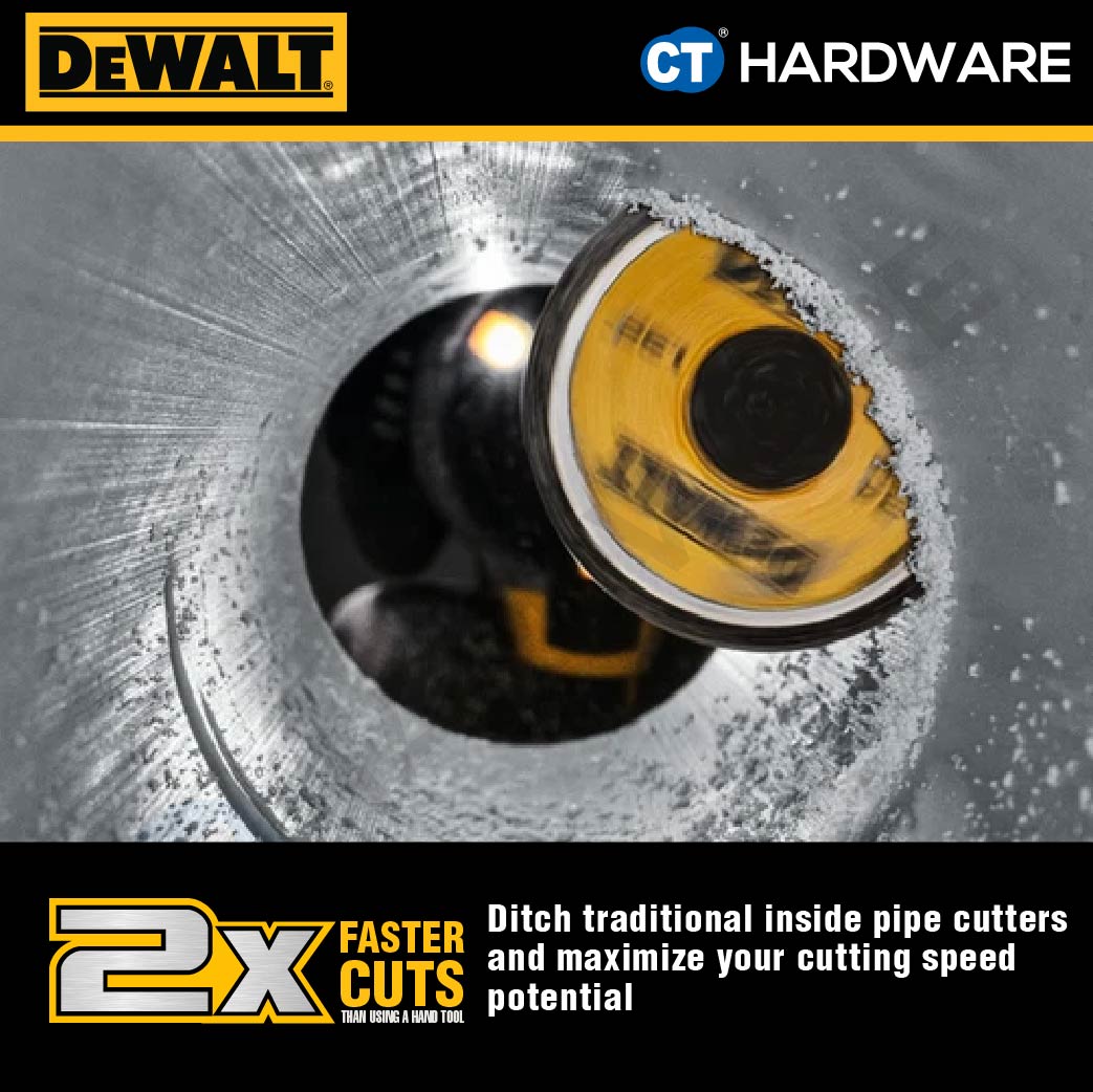 DEWALT DWAIPCIR ATTACHMENT IMPACT CONNECT 1/4" HEX SHANK INSIDE PIPE CUTTER FOR 1-1/4" - 8"