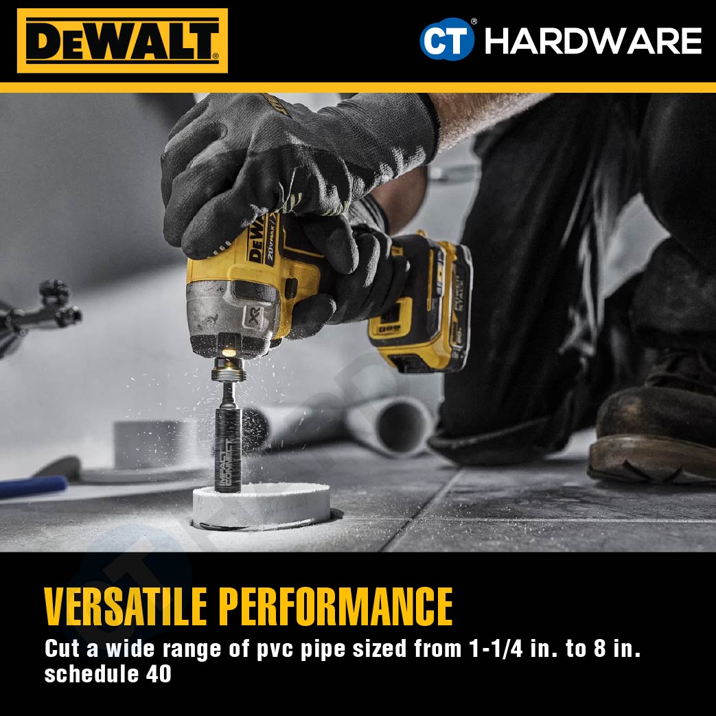 DEWALT DWAIPCIR ATTACHMENT IMPACT CONNECT 1/4" HEX SHANK INSIDE PIPE CUTTER FOR 1-1/4" - 8"