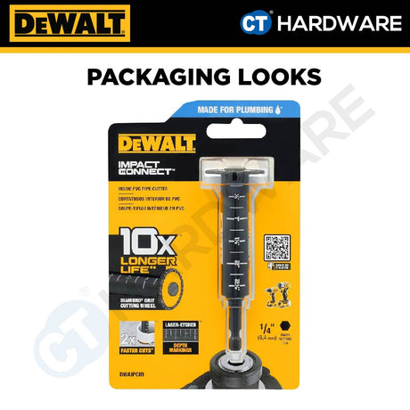 DEWALT DWAIPCIR ATTACHMENT IMPACT CONNECT 1/4" HEX SHANK INSIDE PIPE CUTTER FOR 1-1/4" - 8"