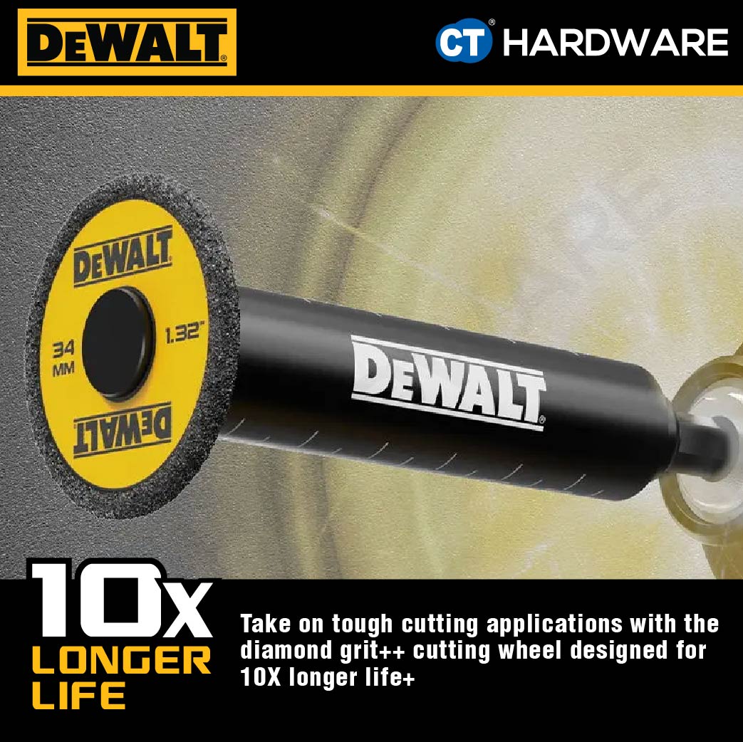 DEWALT DWAIPCIR ATTACHMENT IMPACT CONNECT 1/4" HEX SHANK INSIDE PIPE CUTTER FOR 1-1/4" - 8"