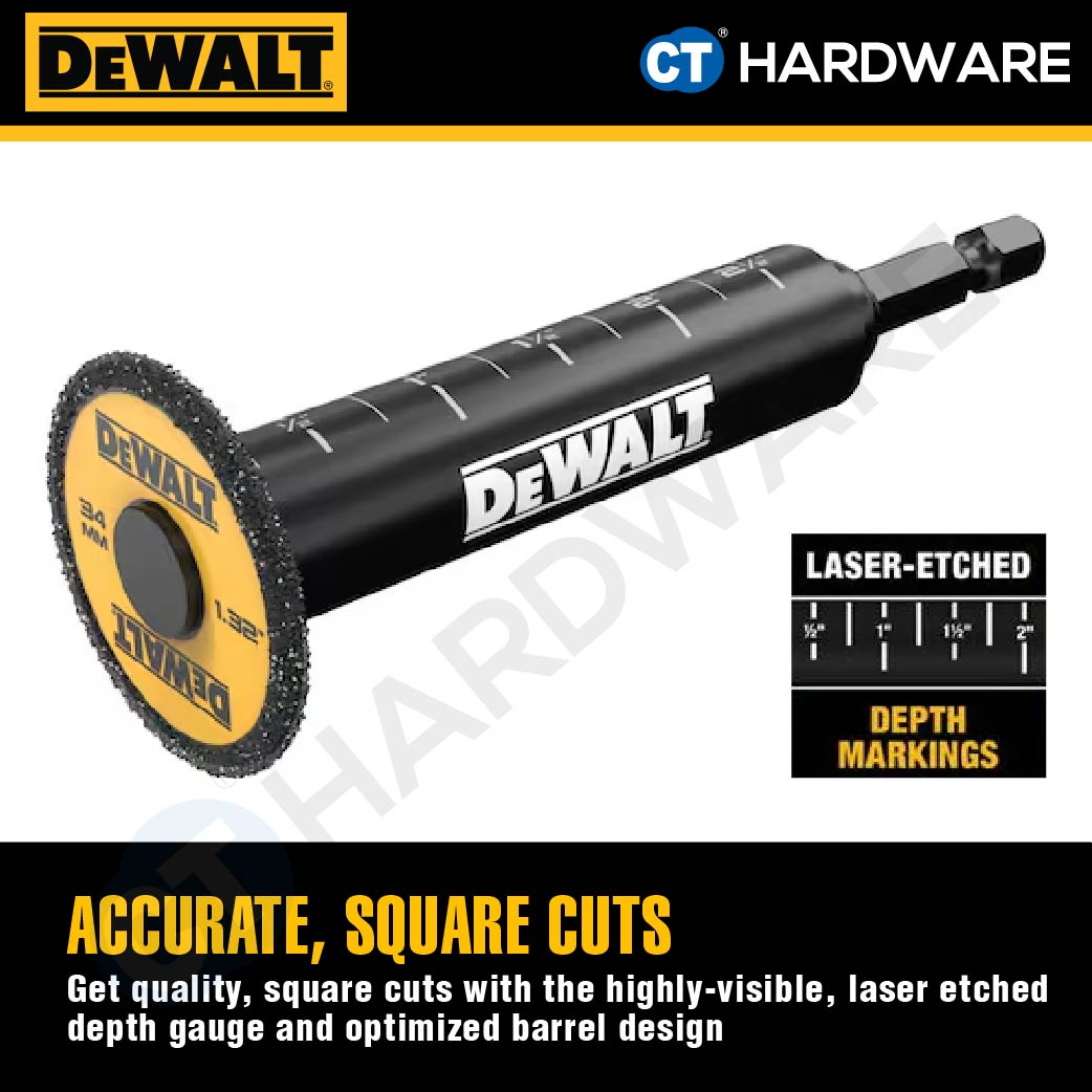 DEWALT DWAIPCIR ATTACHMENT IMPACT CONNECT 1/4" HEX SHANK INSIDE PIPE CUTTER FOR 1-1/4" - 8"