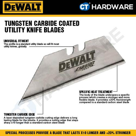 DEWALT DWHT0-11131 CARBIDE EDGE UTILITY BLADE [ 5PC PER PACK ]