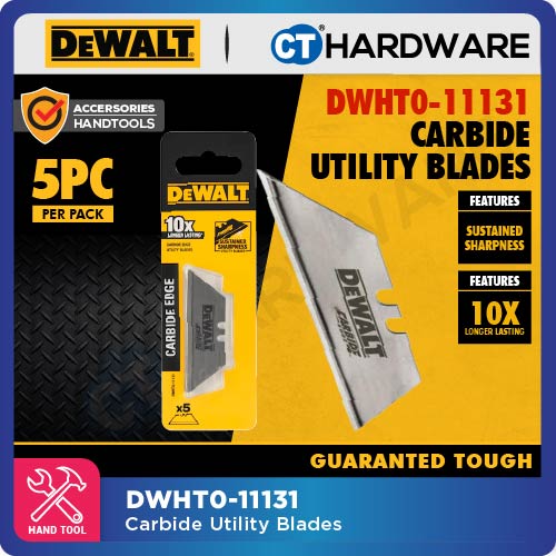 DEWALT DWHT0-11131 CARBIDE EDGE UTILITY BLADE [ 5PC PER PACK ]