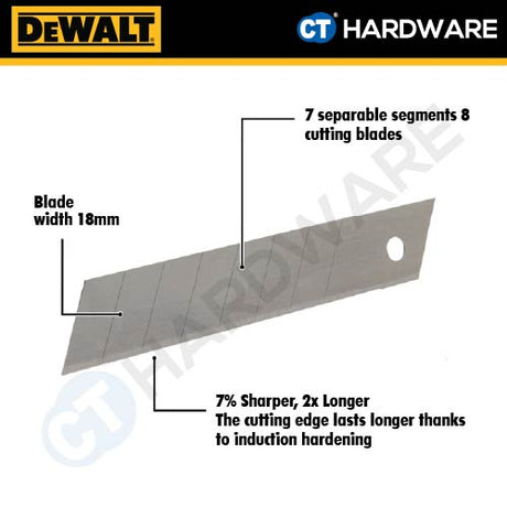 DeWalt DWHT11719-0 Snap-Off Hardened Blades 18mm (3 pcs Pack)