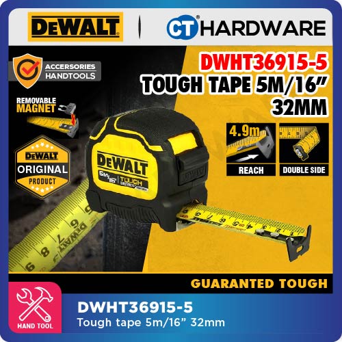 DEWALT DWHT36915-5 | DWHT36926-5 TOUGH SERIES TAPE 5M/16INCH | 8M/26INCH - 1PC