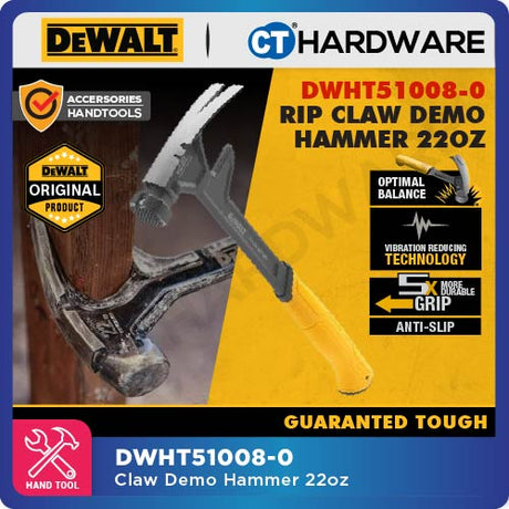 DEWALT DWHT51002-0 | DWHT51004-0 | DWHT51008-0 CLAW HAMMER [ CURVE CLAW HAMMER | RIP CLAW SMOOTH | RIP CLAW DEMO ] [ HANDTOOLS ]
