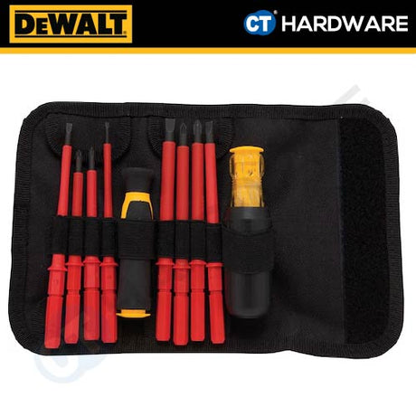 DeWalt DWHT66417 VDE 1000V Insulated Vinyl Grip Screwdriver Set (10 pcs)