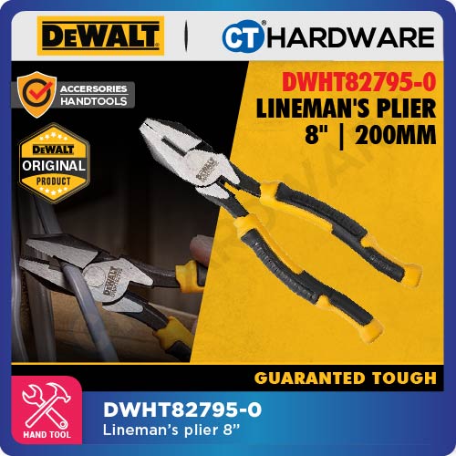 DEWALT DWHT82795-0 LINEMAN'S PLIER 8" 200MM [ HANDTOOLS ]