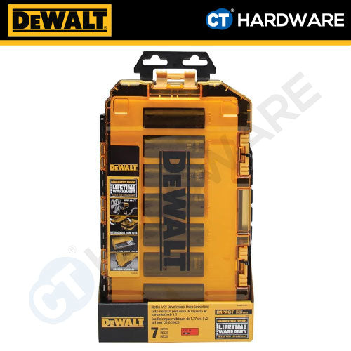 DEWALT DWMT74737 METRIC 1/2" DEEP IMPACT SOCKET SET COME WITH TOUGH BOX ( X 7PCS ) [ HANDTOOLS ]