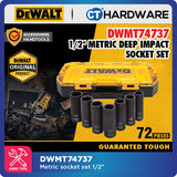 DEWALT DWMT74737 METRIC 1/2" DEEP IMPACT SOCKET SET COME WITH TOUGH BOX ( X 7PCS ) [ HANDTOOLS ]