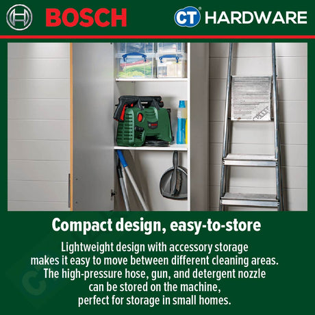 Bosch High Pressure Cleaner with Long Lance 1100W 230V 100bar 5L/min [06008A7EL1] EasyAquatak100LL