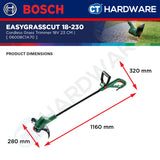 Bosch EASYGRASSCUT 18-230 Cordless Grass Trimmer 18V Come With 1x 2.0Ah Battery & Charger | Home & Garden Tools