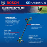 Bosch EASYGRASSCUT 18-230 Cordless Grass Trimmer 18V Come With 1x 2.0Ah Battery & Charger | Home & Garden Tools