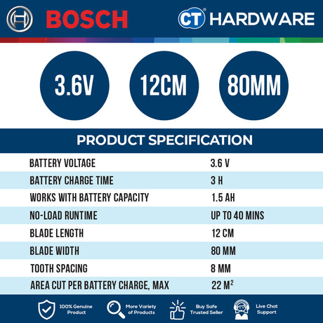Bosch EASY SHEAR Battery Grass Shear 3.6V 12cm Shrub Blade [EASYSHEAR]
