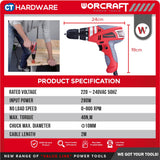 Worcraft ED280 Drill Driver 10mm 280W