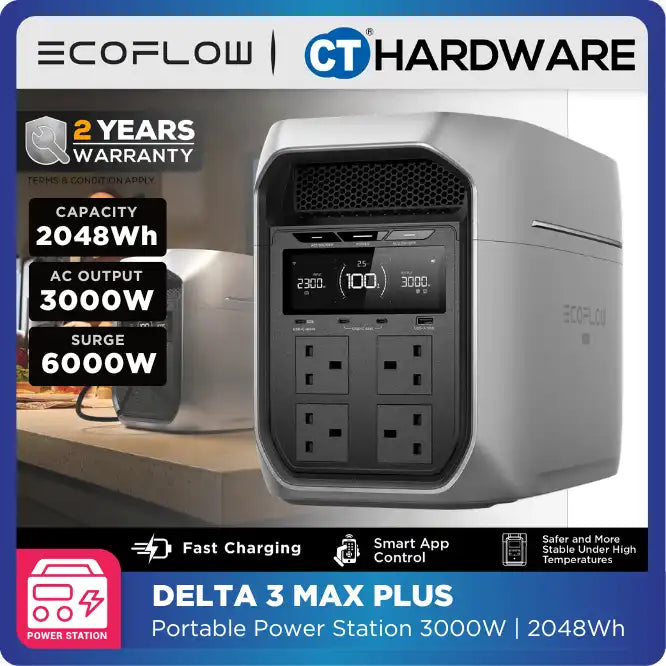 EcoFlow DELTA 3 MAX Plus Portable Power Station (2048WH | 3000W Output)