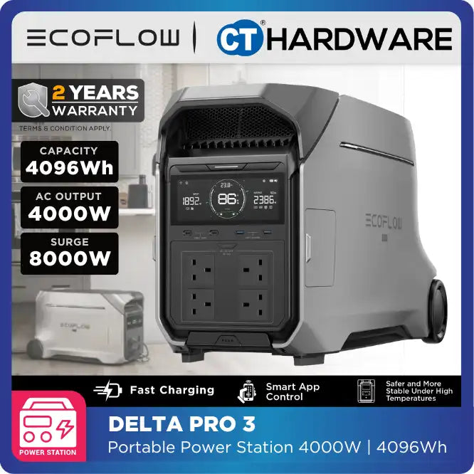 EcoFlow DELTA PRO 3 Portable Power Station (4096WH | 4000W Output)