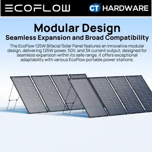 EcoFlow 125W Bifacial Modular Portable Solar Panel